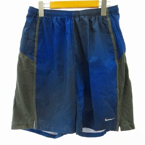 ナイキ NIKE 美品 ドライフィット ショートパンツ イージーパンツ ボーダー 大きいサイズ 青 ブルー系 XL 1212 ●ECO メンズ