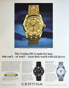 稀少・時計広告！1968年サーチナ 時計広告/Certina DS Automatic Watch/W-1