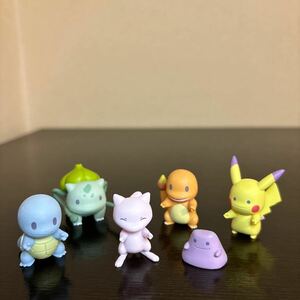 まえならえまーち 6個 中古品 ポケモン フィギュア ピカチュウ ゼニガメ ヒトカゲ フシギダネ 御三家 メタモン ミュウ ポケットモンスター