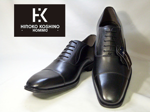 【新品】☆ヒロコ コシノ HIROKO KOSHINO☆メンズ 内羽根ストレートチップ ドレスシューズ　黒 25.5cmEEE \18700を