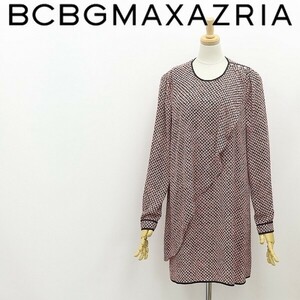 美品◆BCBG MAXAZRIA マックスアズリア JACIE 総柄 パイピング ワンピース XS