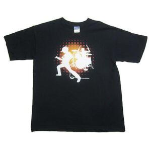 GILDAN バンド プリントTシャツ ティーシャツ ユースサイズXL 黒色 アメリカ輸入古着 ユーズド ミュージシャン USED tee #n-62