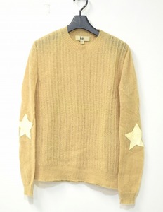 Rika （リカ）ヒジ レザーパッチ モヘア ニット セーター スター 星 ユナイテッドアローズ購入 Leather Patch KNIT Sweater XS ベージュ羊