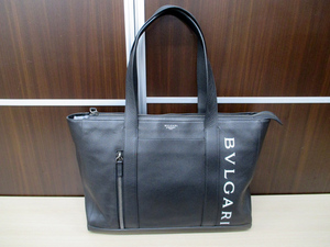 本物 BVLGARI FRGMT ROMA ブルガリ 藤原ヒロシ 限定コラボ 290777 フラグメントロゴバッグ ブラック/黒 レザー トートバッグ 苫小牧西店