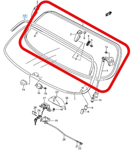 ★新品★ スズキ純正 SUZUKI ツイン EC22S リア ガラス バックドア ガラスモール