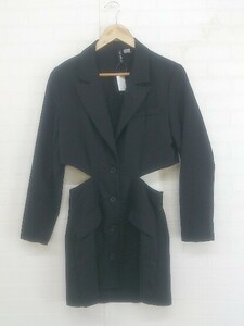 ◇ DIVIDED H＆M バックオープン 長袖 ジャケット サイズ EUR36 USA4 ブラック レディース P