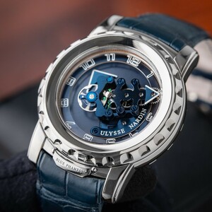 ★ULYSSE NARDIN★ユリス・ナルダン スイス Freak フリーク ブルーファントム カルーセル トゥールビヨン K18WG最高級腕時計 希少美品！！