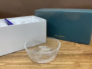 【Y8-4093】未使用 HOYA CRYSTAL ホヤ ガラス デザートボウル サラダ 5客セット 盛り皿 取り皿 クリスタル 東京引取可【千円市場】