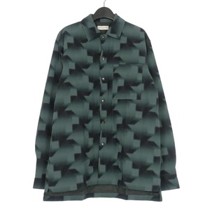 未使用品 ドリスヴァンノッテン DRIES VAN NOTEN 24AW CORNISH SHIRTS 総柄 キルティングシャツ 長袖 48 グレー 242-020731-9502 メンズ