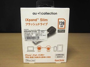 未開封 au+1 collection SanDisk iXpand Slim フラッシュドライブ 128GB 【h】