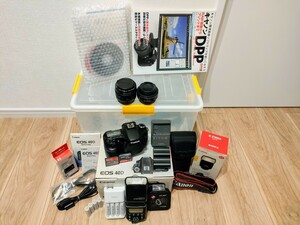 ☆完動品*防湿保管*良品*元箱有*送料無料☆Canon キヤノン 名機 EOS40D ショット数23,729回 EF-S24mmF2.8 EF50mmF1.8I 付属品多数 即使用可