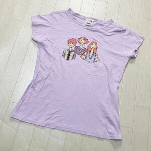 3954☆ ANNA SUI アナスイ トップス 半袖Tシャツ クルーネック アメリカ製 Tシャツ レディース S パープル イラスト 