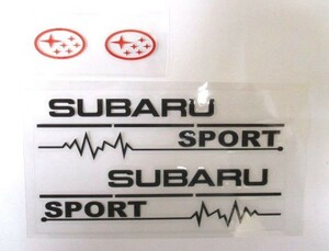 【新品・即決】黒文字 スバル SUBARU SPORT 波長 ドアミラー サイドミラー ステッカー 2枚 シール