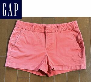 ★GAP ギャップ★スポーツに日常に！コットン素材で履き心地の良い！オレンジカラーストレッチレディースショートパンツ/L