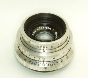 ドイツ製 Carl Zeiss Jena Tessar 1:3.5 f=5cm M40 6RB-139 パンケーキ 初期型 絞羽14枚 Red T レア 30.5mm PRAKTIFLEX