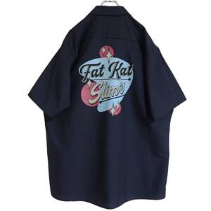 4395/美品RED KAP半袖ワークシャツXL●パレット型Fat Kat Slim