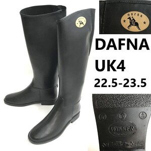 ダフナ/DAFNA★バックゴア/ロング丈/レイン/ラバーブーツ【レディース/size:37/23.5/黒/black】ジョッキーブーツ/Boots/Shoes◆pWB97-31