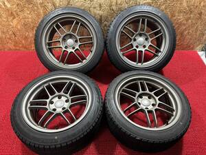 ★共豊TRACER★ 17×9J +35 PCD114.3 5穴 タイヤ商品年数違い ’18年製VRX2 ’12年製REVO2 235/45R17 4本 売切!!