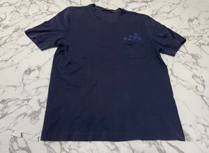 国内正規品★LOUIS VUITTON ルイヴィトン　半袖 Tシャツ 半袖Tシャツ チェック柄　ポケットTシャツ ネイビー メンズ　Lサイズ