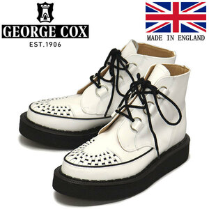 GEORGE COX (ジョージコックス) SKIPTON BOOT 13327 V ラバーソール レザーブーツ 031 WHITE UK8-約27.0cm