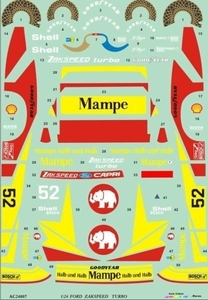 1/24 フォード ZakspeedCapri Mampe＃52 For Tamiya デカール
