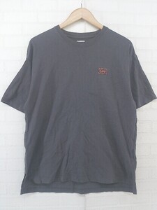 ◇ Lee リー バックプリント ロゴ 半袖 Tシャツ カットソー サイズM グレー オレンジ系 レディース P