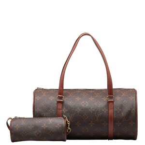 ルイ ヴィトン モノグラム パピヨン30(旧) ハンドバッグ ショルダーバッグ M51365 ブラウン PVC レザー LOUIS VUITTON 【中古】