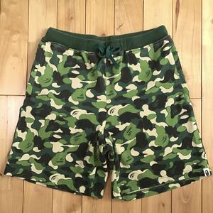 ABC camo green スウェット ハーフパンツ Sサイズ a bathing ape bape エイプ ベイプ アベイシングエイプ shorts ショーツ 迷彩 w68