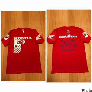 美品☆HONDA Racing／HRC・ホンダレーシング　サイズL 60周年限定.速乾ドライ半袖Tシャツ　4面フルデコロゴ入 CBR1000RR 鈴鹿8H耐久レース!