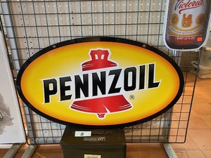 インテリア 即決 PENNZOIL メタルサイン 両面サイン ペンズオイル TIN SIGN アメリカ雑貨 輸入雑貨 ガレージ 看板 E9 usdm jdm hdm