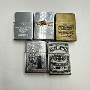 I189 まとめ ◎ Zippo ジッポー オイルライター 5点まとめセット ジャックダニエル 女性 他 喫煙具 喫煙グッズ 4点火花あり ①