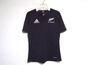 N7596:adidas（アディダス)ラグビーニュージーランド代表 ALL BLACKS オールブラックス 半袖ラガーシャツ/黒/M:35