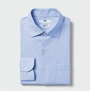 ★☆　UNIQLO ユニクロ　スーパーノンアイロンスリムフィットシャツ　セミワイドカラー・長袖　ライトブルー　XL 新品未使用　☆★