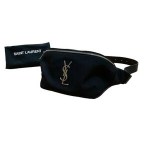 1円 SAINT LAURENT サンローラン 美品 クラシックモノグラム ベルトバッグ ウエストポーチ PLB590076 ウエストバッグ