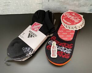 ②★Coca-Cola＋adidas★靴下3足×２セット★合計6足★コカコーラ＋アディダス★２３〜２５cm★