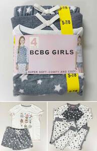 新品 4点セット 130 140 ★ コストコ BCBG ガールズ パジャマ フリース 7/8 ルームウェア トレーナー Tシャツ ロングパンツ ショートパンツ