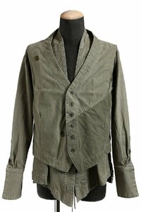 GREG LAUREN / 新品 ”ARMY GL1 with VEST ジャケット / size 2 (KHAKI) グレッグローレン