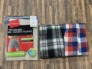 【Hanes】ヘインズ　Lサイズ　チェック柄　メンズトランクス　下着 男性用 男性 男の子 紳士 人気ブランド　