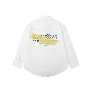 Maison Margiela メゾン マルジェラ ガムテープ 胸ポケット付き 上着 シャツ 長袖 パッチ ホワイト サイズ M 中古 TN 1