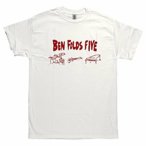 [Lサイズ]Ben Folds Five（ベン・フォールズ・ファイヴ） 90年代 復刻ロゴTシャツ ホワイト