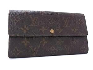 1円 LOUIS VUITTON ルイヴィトン M61725 モノグラム ポシェット ポルトモネクレディ 二つ折り 長財布 ウォレット ブラウン系 FK2351