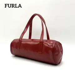 FURLAフルラ　ハンドバッグ　パテントレザー　手提げ　筒形　スモール　オシャレ