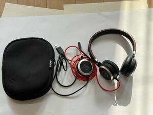 L206) 動作確認済 Jabra ヘッドセット HSC-017 ENC010 ヘッドホン マイク 会議 リモート オンライン ジャブラ