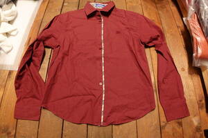 BURBERRY　サイズ４０　Lサイズ　長袖シャツ　赤色　バーバリーロンドン