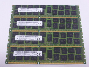 メモリ サーバーパソコン用 1.5V Micron PC3-14900R(DDR3-1866R) ECC Registered 16GBx4枚 合計64GB 起動確認済みです④