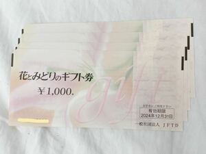 花と緑のギフト券 1000円 x 4枚 (4000円分) 有効期限2024年12月31日まで 