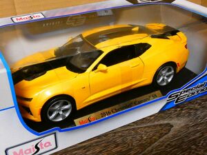 マイスト Maisto 1/18 2016 Chevrolet CAMARO SS シボレー カマロ 黄色 アメ車 ミニカー クラシックカー