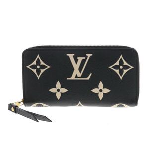 LOUIS VUITTON ルイヴィトン 長財布 ジッピーウォレット モノグラム アンプラント バイカラー ブラック ベージュ RS M80481 Black Beige