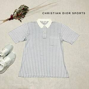 厳選★レア　定価4万　ヴィンテージ　ChristianDiorSPORTS　レア　ストライプポロシャツ　コットン　L