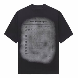 メゾンマルジェラ Maison Margiela 半袖 tシャツ 黒 バックデザイン ファッション メンズ レディース T-Shirt コットン素材 50サイズ